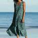 Women's Fashion Cool Flower Print Casual Beach Elegant A-Line Dress
