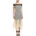 Nicole Miller Artelier WHITE/BLACK Paisley Lace Bardot Dress, US 8