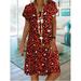 New Women's Summer Sexy V-neck Leopard Print V-neck Short-Sleeved Dress