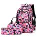 3 Pcs School Bag for Girls Boys Bookbag Shoulder Bag Large Capacity Travel Bag with Lunch Bag & Pencil Bag, School Backpack Set for Primary Student, Red