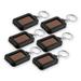 Led Keychain Flashlight ,Mini Solar Powered Keychain Light Key Ring (Black) , 6 Pack