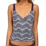 badgley mischka new blue women's size 12 tankini top swimwear