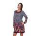 White Mark Universal 860-01-L Sandrine Embroidered Sweater Dress, Grey - Large