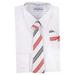 Berlioni Boy's Dress Shirt, Necktie, and Hanky Set - Many Color and Pattern combinations White Red 4