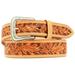 Nocona Belt Co. Mens Natural Autumn Tooled 1 3/4in Tapered Belt 46 Brown