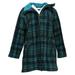 Denim & Co. Women's Coat Petite Sz PL Fleece Sherpa Attach Hood Green A389748