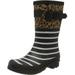 Joules Women's Molly Welly Rain Boot, Tan Leopard Stripe, 8