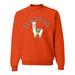 Fa la la la llama Xmas Ilama Christmas Unisex Crewneck Graphic Sweatshirt, Orange, Medium