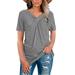 Women's Top Solid Color Collar Twisted Casual Short-Sleeved T-shirt