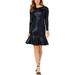 NW Nightway Womens Metallic Flounce Cocktail Dress