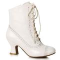 Victorian 2.5" Heel Women's Mid Calf Lace Up Costume Boot (White)