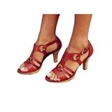 UKAP Womens Fashion Peep Toe Sandals Solid Color Stiletto Heel Shoes Increase Height