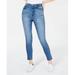 Tinseltown Juniors' Animal-Print Side-Stripe Skinny Jeans Blue Size 1