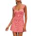 Listenwind Girls Women Ladies Summer V Neck Beach Boho Floral Dress A-line Party Mini Dresses Sundress
