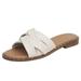 Dream Pairs Women's Fashion Slipper Cute Slip On Studded Flat Slides Sandals DSS211 CREAMY/WHITE/PU Size 11