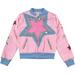 Jojo Siwa Girls' Sequins Light Weight Bomber Jacket with Jojo Heart Infinity Star Logo (10-12, Sequins/Star)