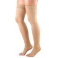 Truform Women's Stockings, Thigh High, Open Toe: 20-30 mmHg, Beige, X-Large