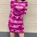 Women's Heart Printing Long Sleeve Dress Package Hip Skirt