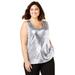 Jessica London Women's Plus Size Sequin Shell Sparkle Tank Top