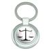 Balanced Scales of Justice Symbol Legal Lawyer B&W Classy Round Chrome Plated Metal Keychain