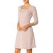 Women's Fall Backless Half Sleeves Square Neck Bow Party Dress