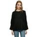 Anna-Kaci Womens Chunky Turtleneck Sweaters Batwing Sleeve Oversized Knitted Pullover Jumper, Black, X-Large