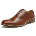 Bruno Marc Men Classic Oxfords Formal Business Shoes For Men Fashion Dress Oxford Shoes PRINCE-5 DARK/BROWN Size 9