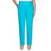 Alfred Dunner Women's Easy Street Sateen Proportioned Pants - Short Length - Petite Size, Turquoise, 10 Petite Short