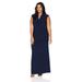 Adrianna Papell Women's Cowl Draped Jersey Long Dress Plus Size, Midnight, 20W