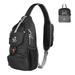 WATERFLY Packable Small Crossbody Sling Backpack Shoulder Chest Bag Daypack for Hiking Traveling (Black)?