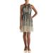 French Connection Womens Aello Sequined Halter Fit & Flare Dress