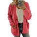 Winter Women's Casual Warm Long Sleeve Fleece Fluffy Cardigan Sweater Coat /Oversized Pocket Jacket