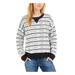 TOMMY HILFIGER Womens White Striped Long Sleeve Crew Neck Top Size L