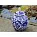 World Menagerie Loesing Large Lotus Temple Display Jar in Blue/White | 6 H x 4.5 W x 4 D in | Wayfair 7F7F01F229AE4D54B6B44F4F1D58A463