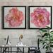 House of Hampton® Blossomed Peony I Blossomed Peony I - 2 Piece Picture Frame Set Canvas in Indigo/Pink/Red | 30.5 H x 61 W x 1.5 D in | Wayfair