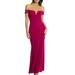 XSCAPE Womens Purple Short Sleeve Off Shoulder Full-Length Shift Formal Dress Size 4P