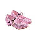 Daeful Girls Sequin Glitter Sandals Princess Dance Shoes Party Wedding Costume