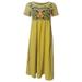 Bescita Women's Summer Vintage Short Sleeve O-Neck Embroidered Casual Dress for Women