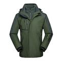 Men Outdoor Jacket, Long Sleeve Hooded Zipper High Collar Elastic Cuff Plush Coat with Pockets for Winter