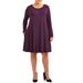 Terra And Sky Women Plus Ls Scoop Neck Dress