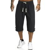 Colisha Men Linen Casual Workout Jogger 3/4 Short Drawstring Elastic Waist Summer Beach Lounge Pant Jersey Activewear Capris