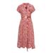 Polo Ralph Lauren Red Floral Pattern Short Sleeve Dress, Brand Size 10