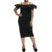 LilyLLL Womens Plus Size Evening Party Cocktail Sexy Bodycon Cold Shoulder Dress