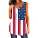 Mchoice Summer Casual Tank Tops Loose Star Stripe USA Flag Blouse Independence Day T-Shirt 4th of July Patriotic Tee Tops