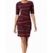 Connected Apparel NEW Wine Purple Womens Size 6 Tiered Sheath Dress