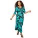 Catherines Women's Plus Size Palm Rush Twist-Knot Maxi Dress
