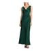 RALPH LAUREN Womens Green Sleeveless V Neck Full-Length Sheath Evening Dress Size 4