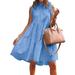 Women's Sleeveless Ruffles Dress Loose Minidress Casual Summer Dress