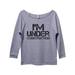 Workout Fitness Shirt Off Shoulder Raglan â€œIm Under Constructionâ€� Funny Threadz Small, Heather Grey