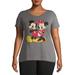 Disney's Mickey and Minnie Women's Plus Size Crewneck T-Shirt